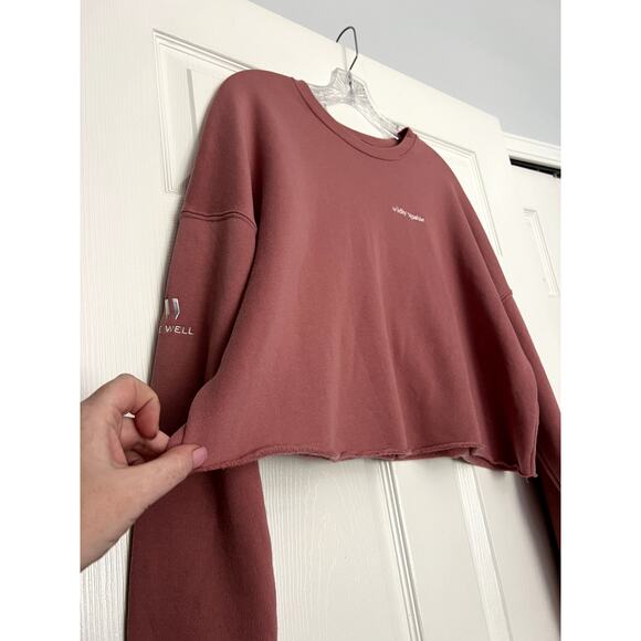 Women's The Well Raw Edge Cropped Sweatshirt Wildly Capable Size Large - Picture 5 of 7